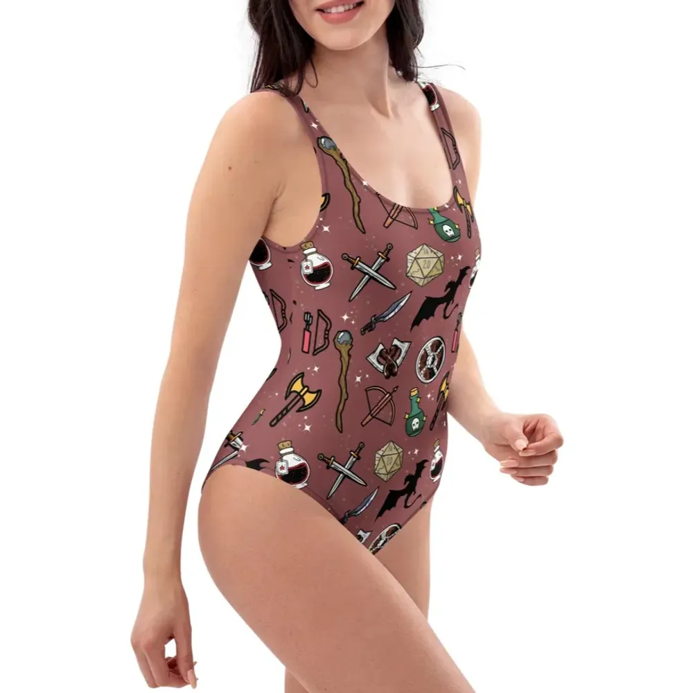 DND Items Brown One-piece Swimsuit - 2