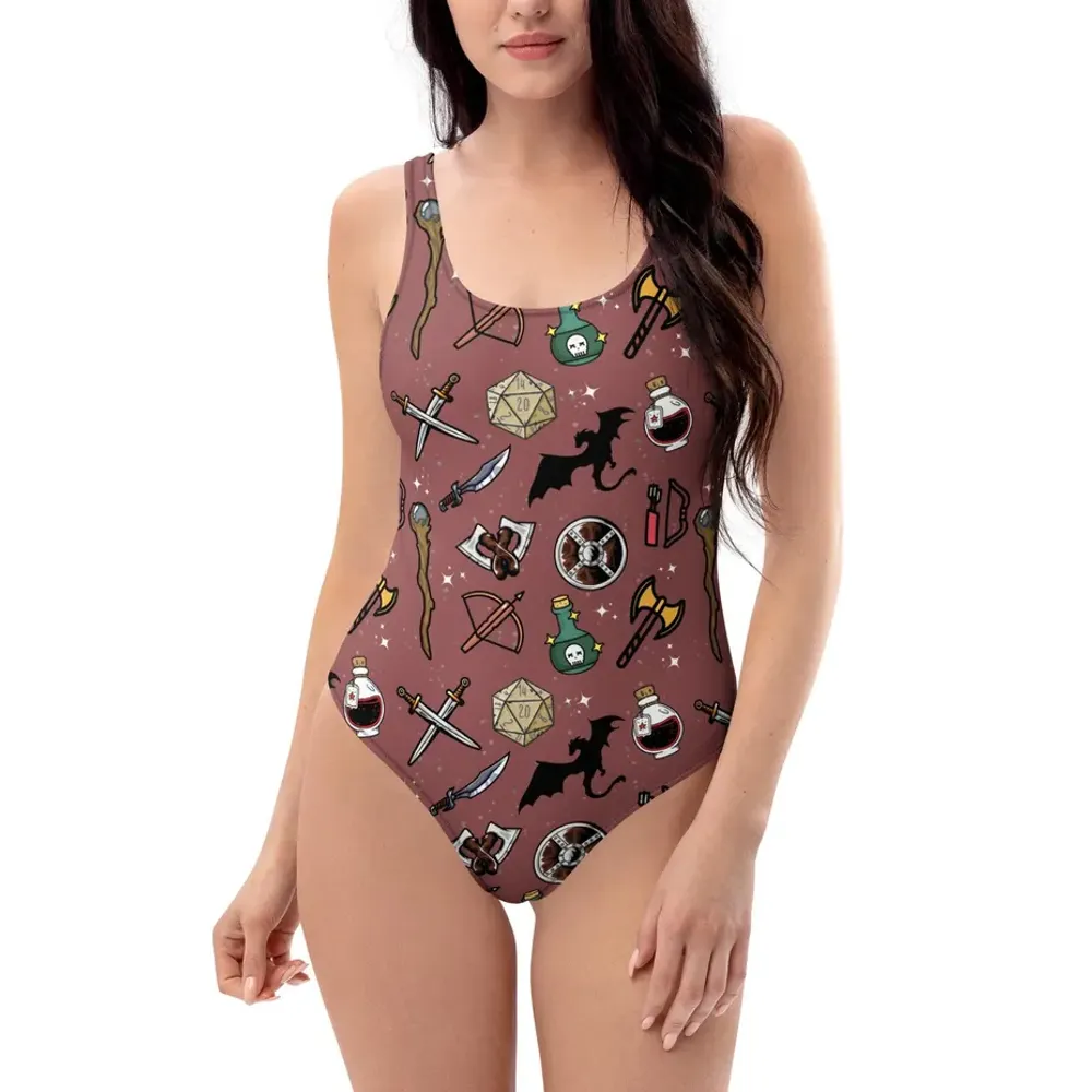 DND Items Brown One-piece Swimsuit - 1