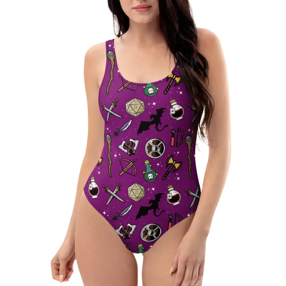 DND Items Purple One-piece Swimsuit - 1
