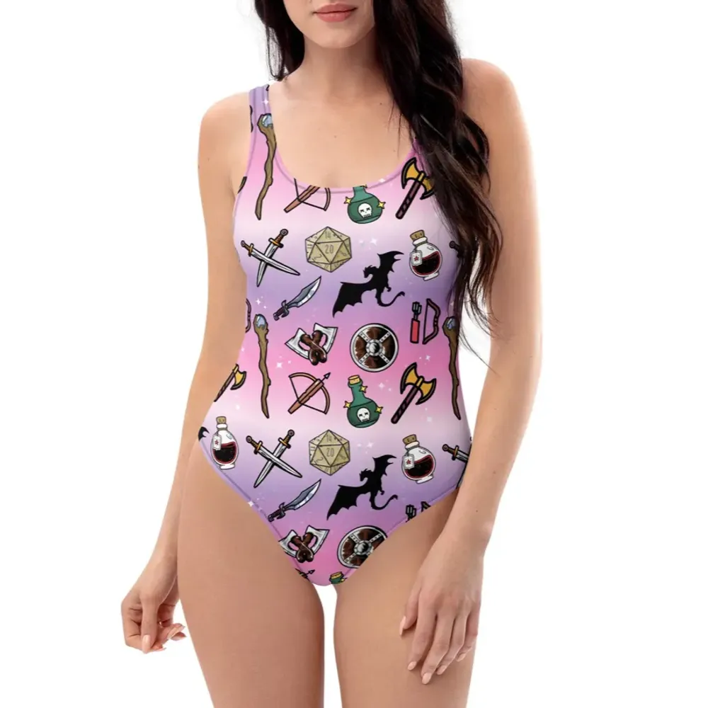 DND Items Pink One-piece Swimsuit - 1