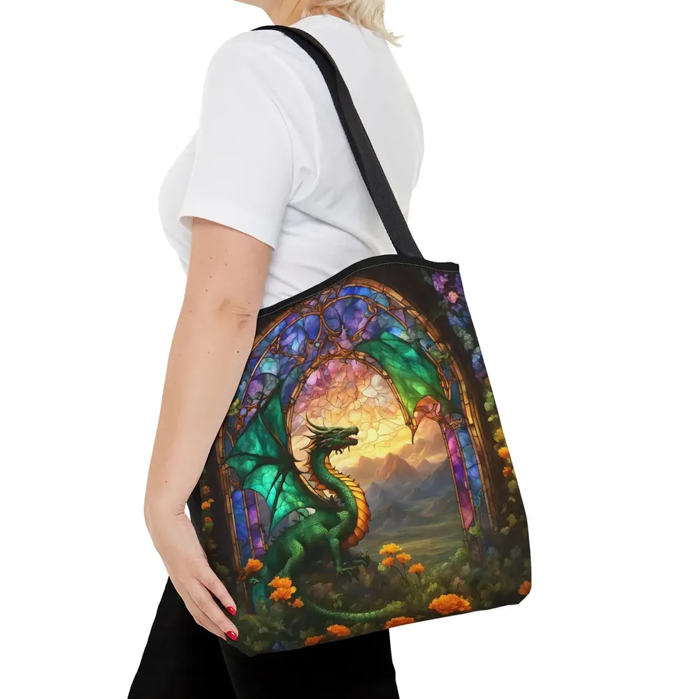 Dragon Stained Glass Effect Tote Bag - 1