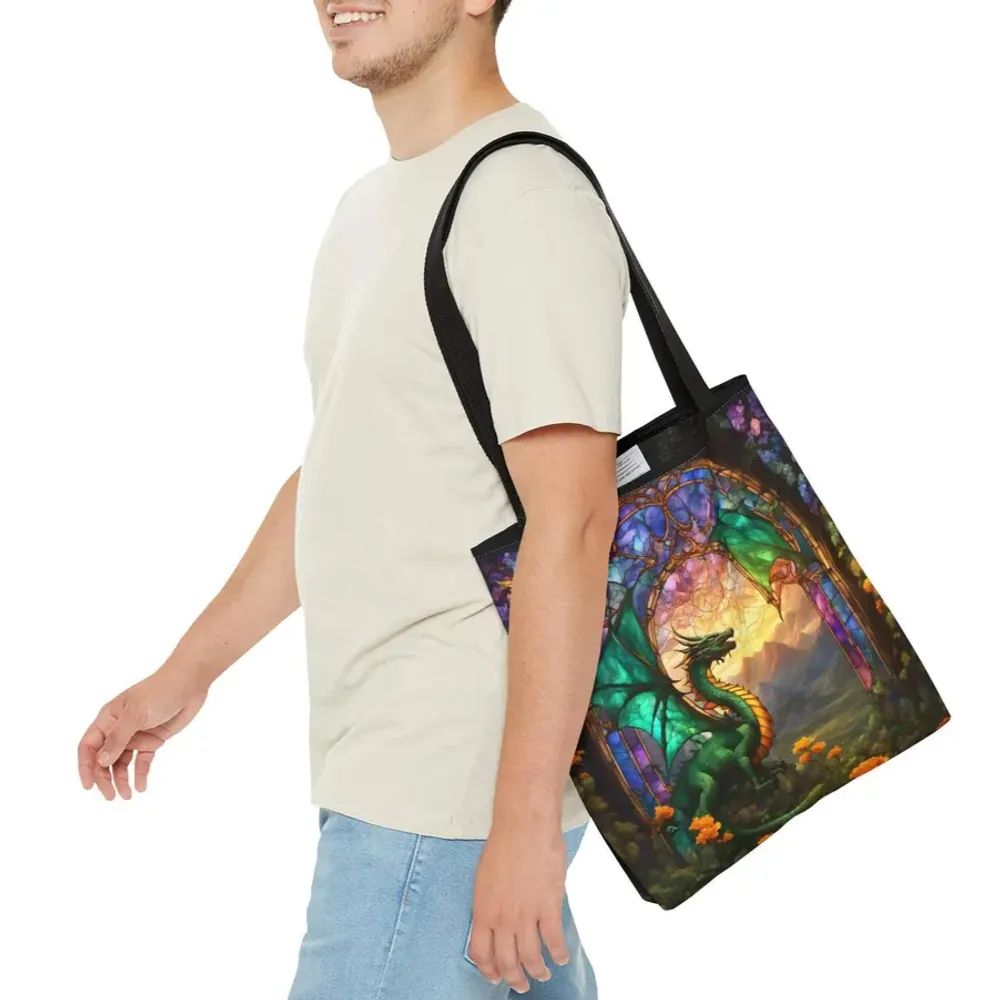 Dragon Stained Glass Effect Tote Bag - 2