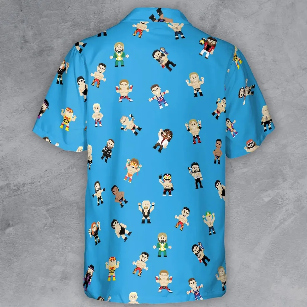 8-Bit Wrestlers Button Down Shirt - 3