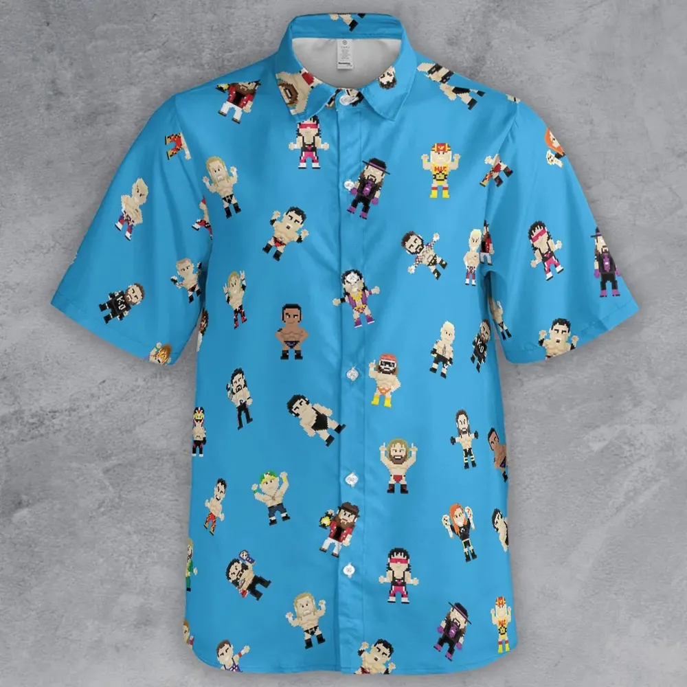 8-Bit Wrestlers Button Down Shirt - 2
