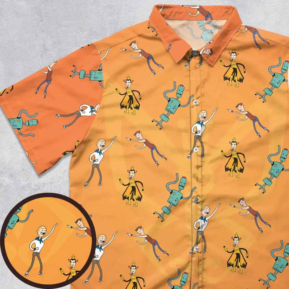 Monarch Madness The Venture Bros Adventure Time Mashup Button Down Shirt - 1