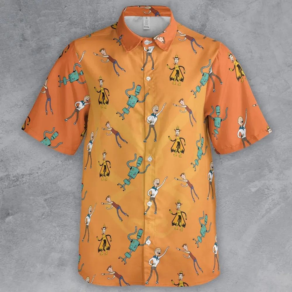 Monarch Madness The Venture Bros Adventure Time Mashup Button Down Shirt - 2