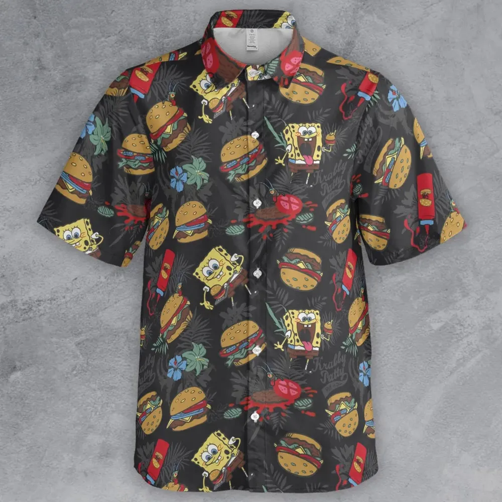 Krabby Patty Time SpongeBob SquarePants Button Down Shirt - 2