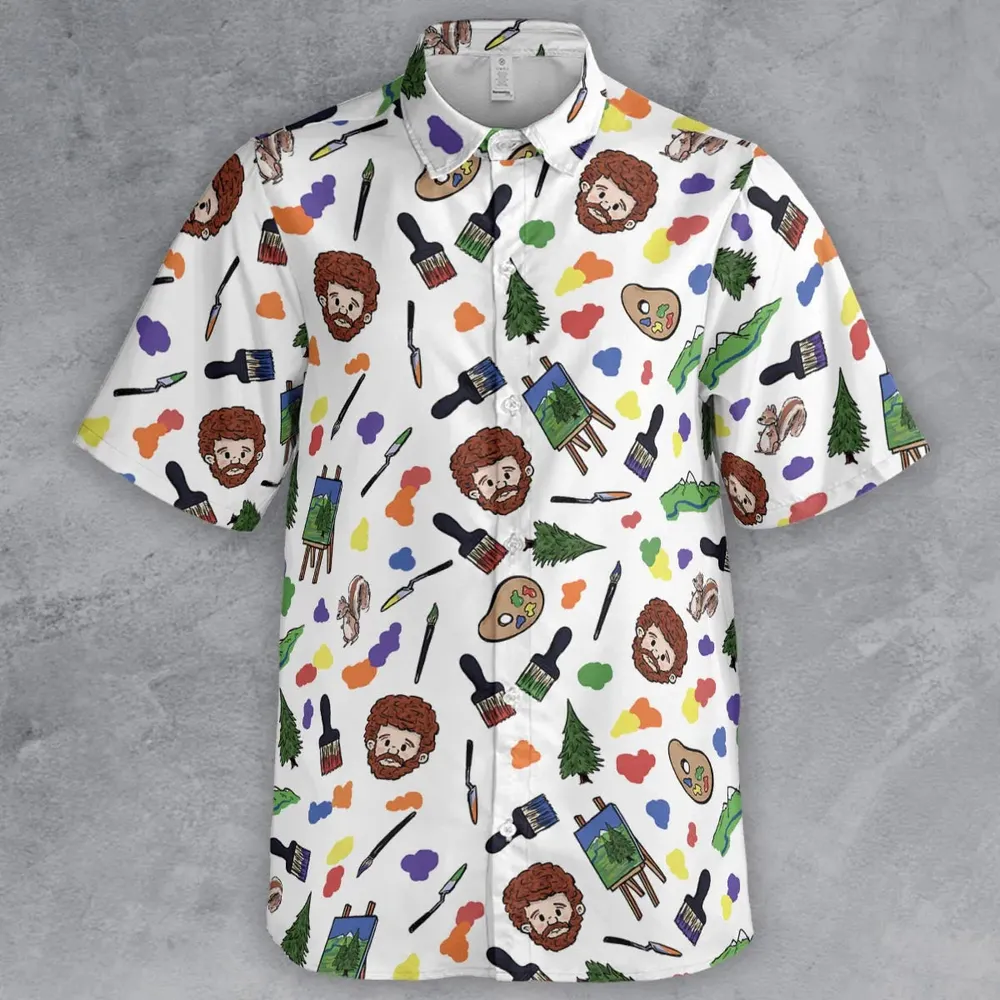 Joy Of Painting Bob Ross Button Down Shirt - 2