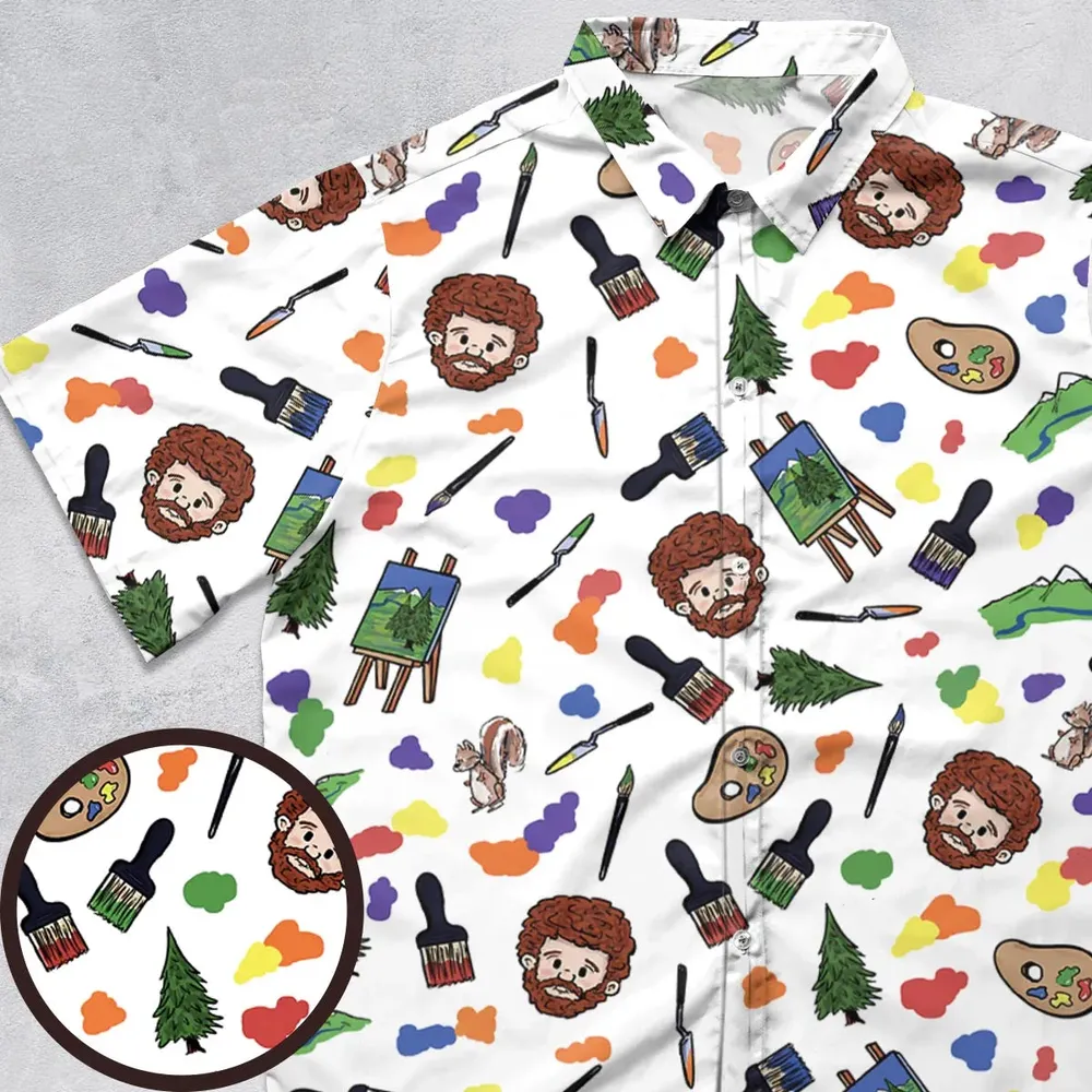 Joy Of Painting Bob Ross Button Down Shirt - 1