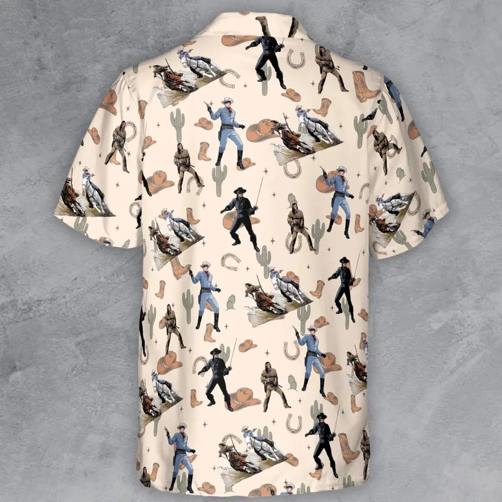 Old Western The Lone Ranger Zorro Tarzan Button Down Shirt - 3