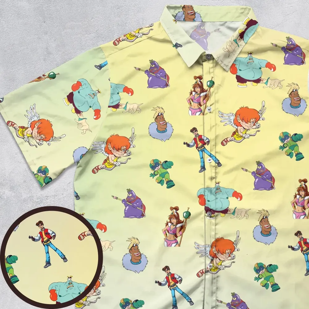 80s Captain N: The Game Master Characters Button Down Shirt - 1