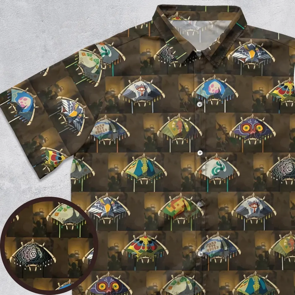 Zelda Paraglider Button Down Shirt - 1
