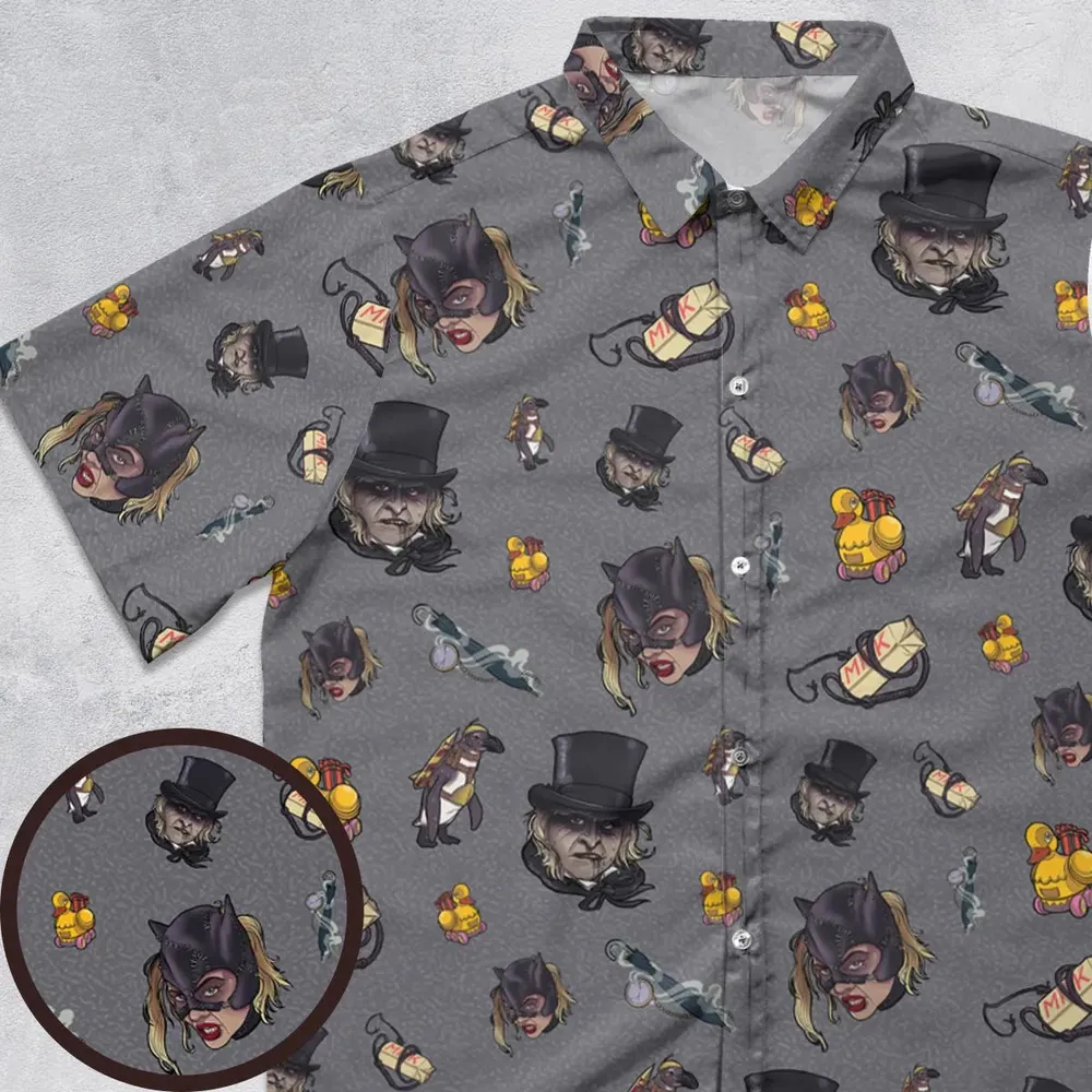 90s Returns Penguin and Catwoman Button Down Shirt - 1