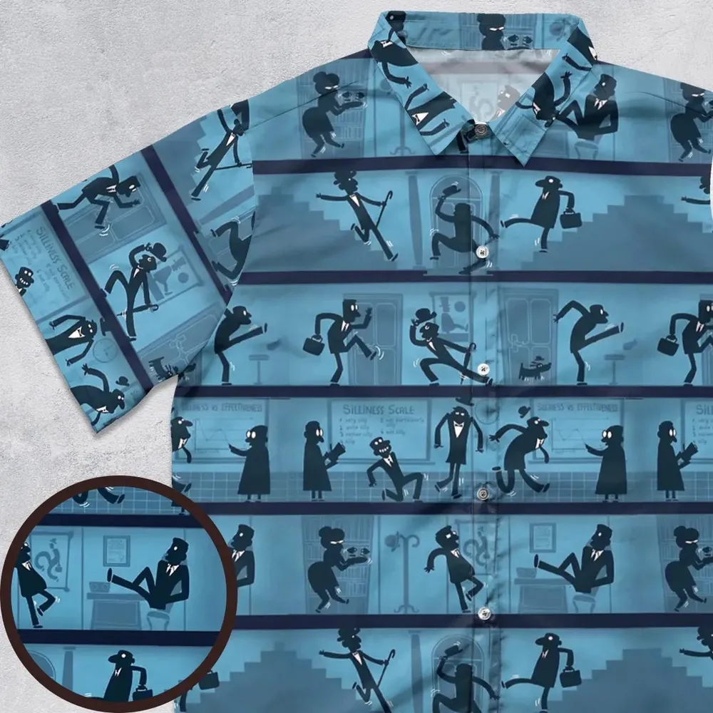 Walking In The Darkness Silly Walks Button Down Shirt - 1