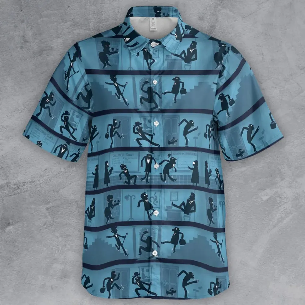 Walking In The Darkness Silly Walks Button Down Shirt - 2