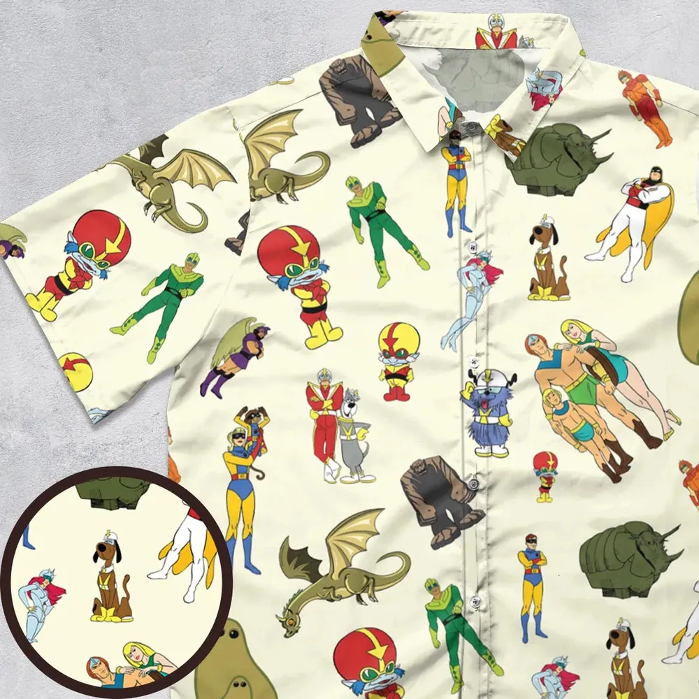 Herculoids and The Rest Of Hanna Barbera Space Stars Button Down Shirt - 1