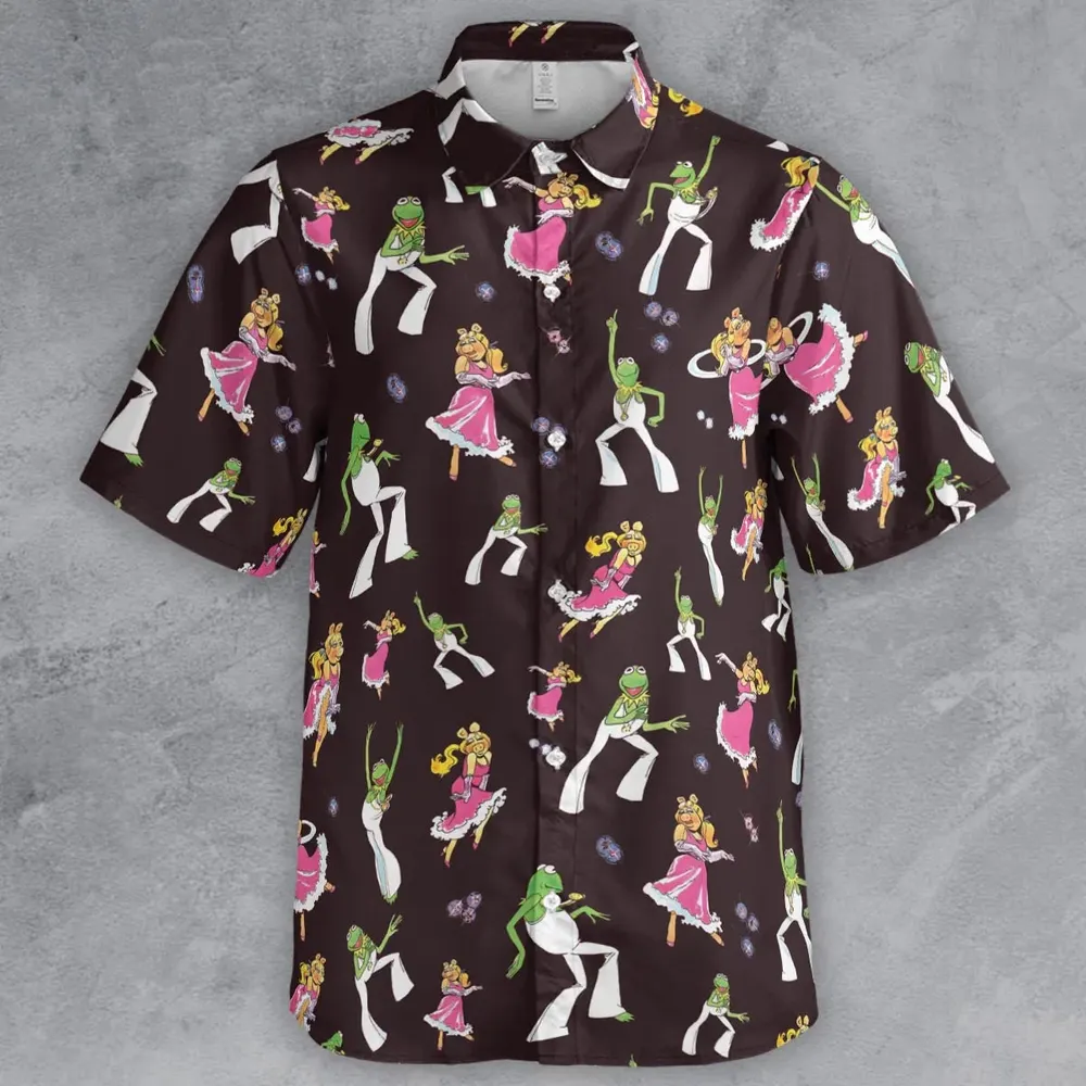 Disco Couple Kermit And Piggy The Muppet Show Button Down Shirt - 2