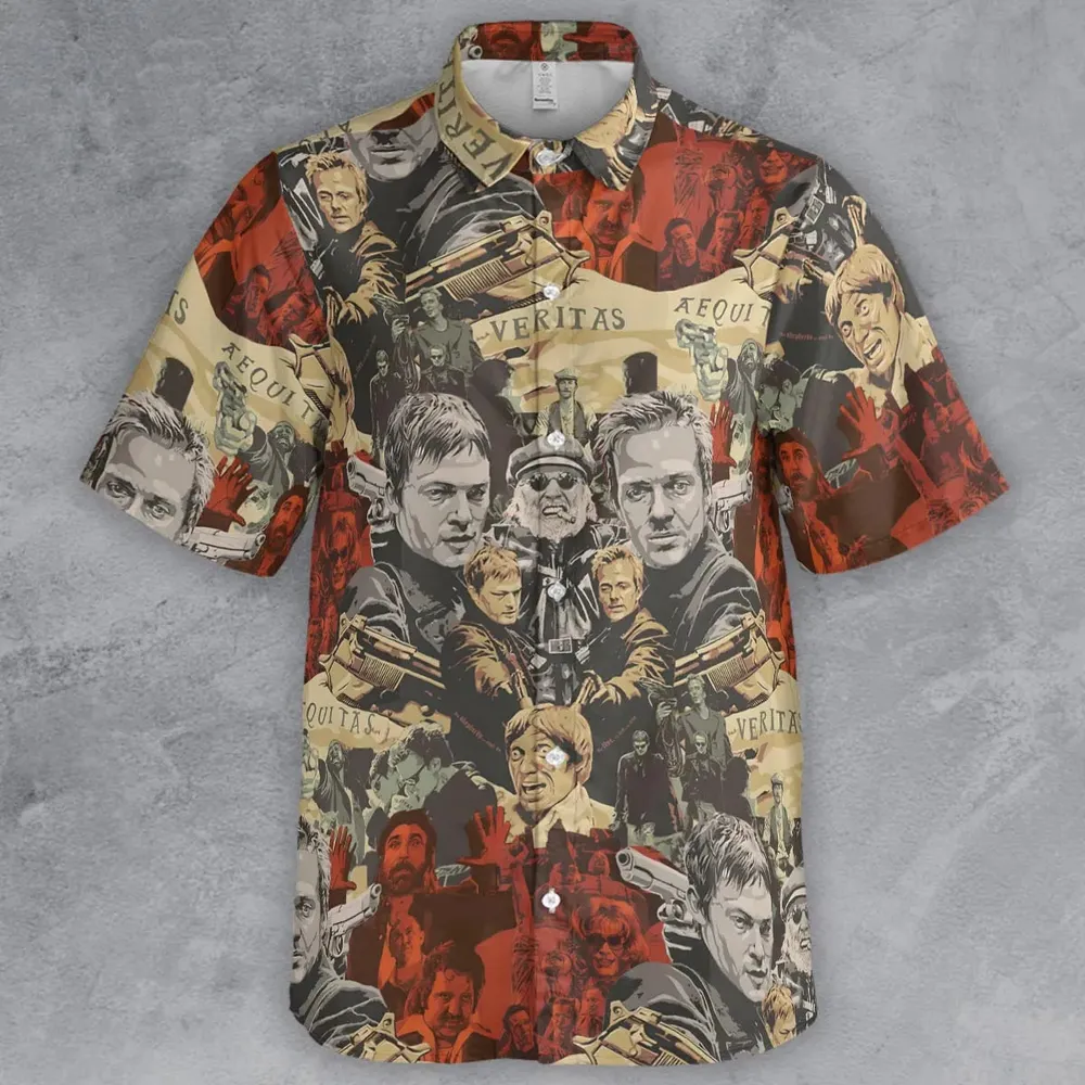 Retro 90s Action Film The Boondock Saints Button Down Shirt - 2
