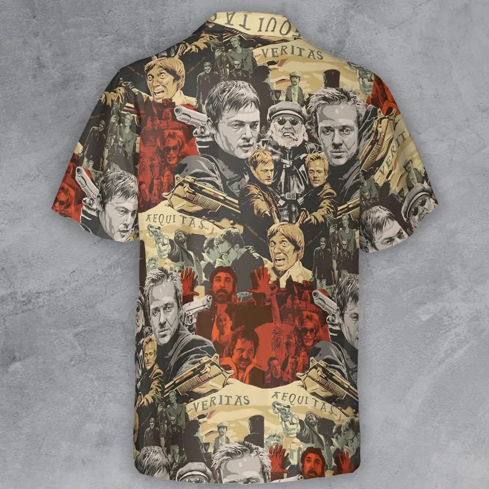 Retro 90s Action Film The Boondock Saints Button Down Shirt - 3