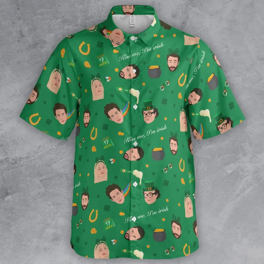 Kiss Me I'm Irish It's Always Sunny in Philadelphia Button Down Shirt - 2