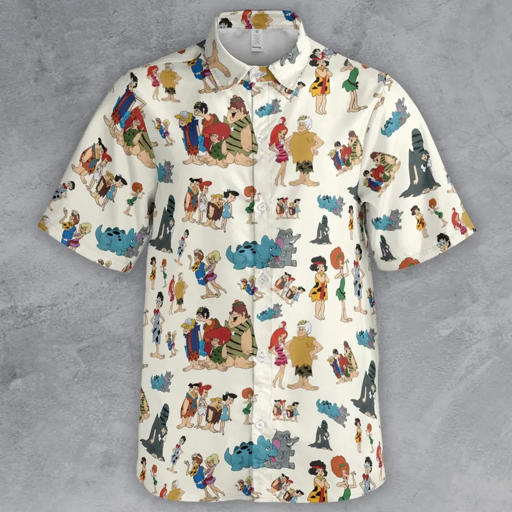 The Pebbles and Bamm Bamm Show Characters Button Down Shirt - 2