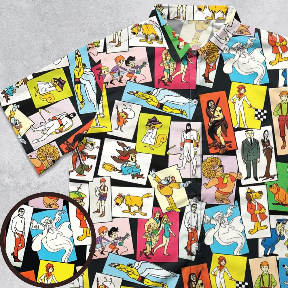 Back To The Day Old Cartoon Shows Button Down Shirt - 1