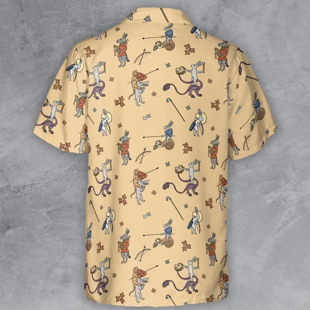 The Medieval Marginalia Killer Rabbit Monty Python Button Down Shirt - 3