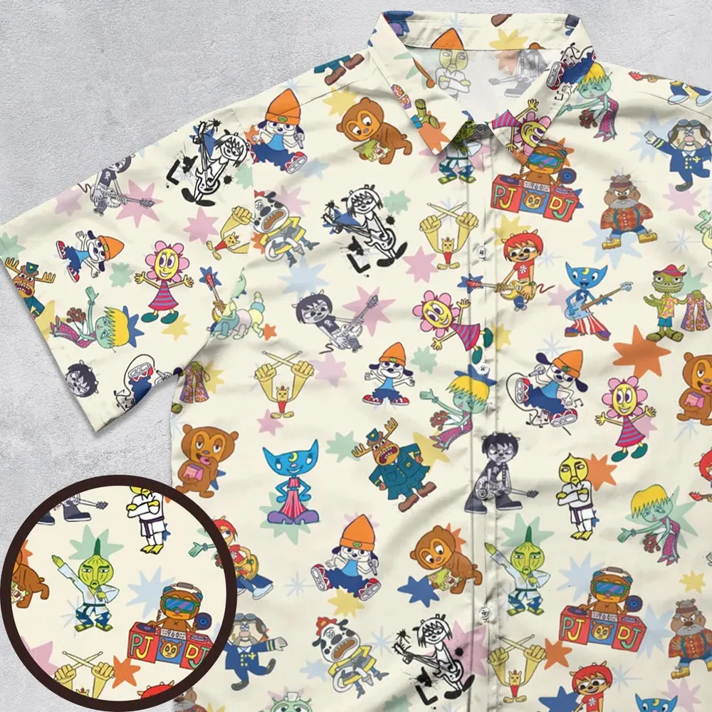 Parappa the Rapper Characters Button Down Shirt - 1