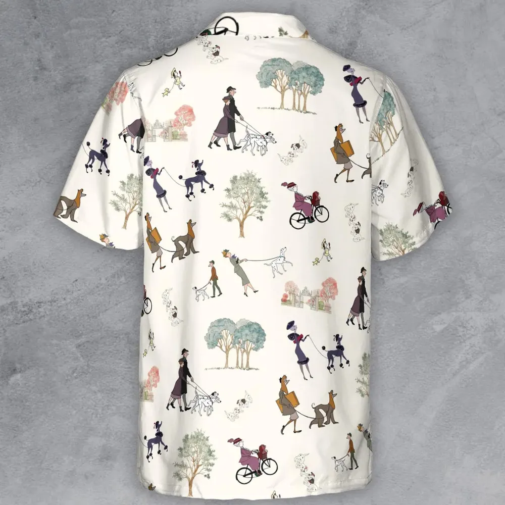 Dog Walking Look Alikes 101 Dalmations Button Down Shirt - 3