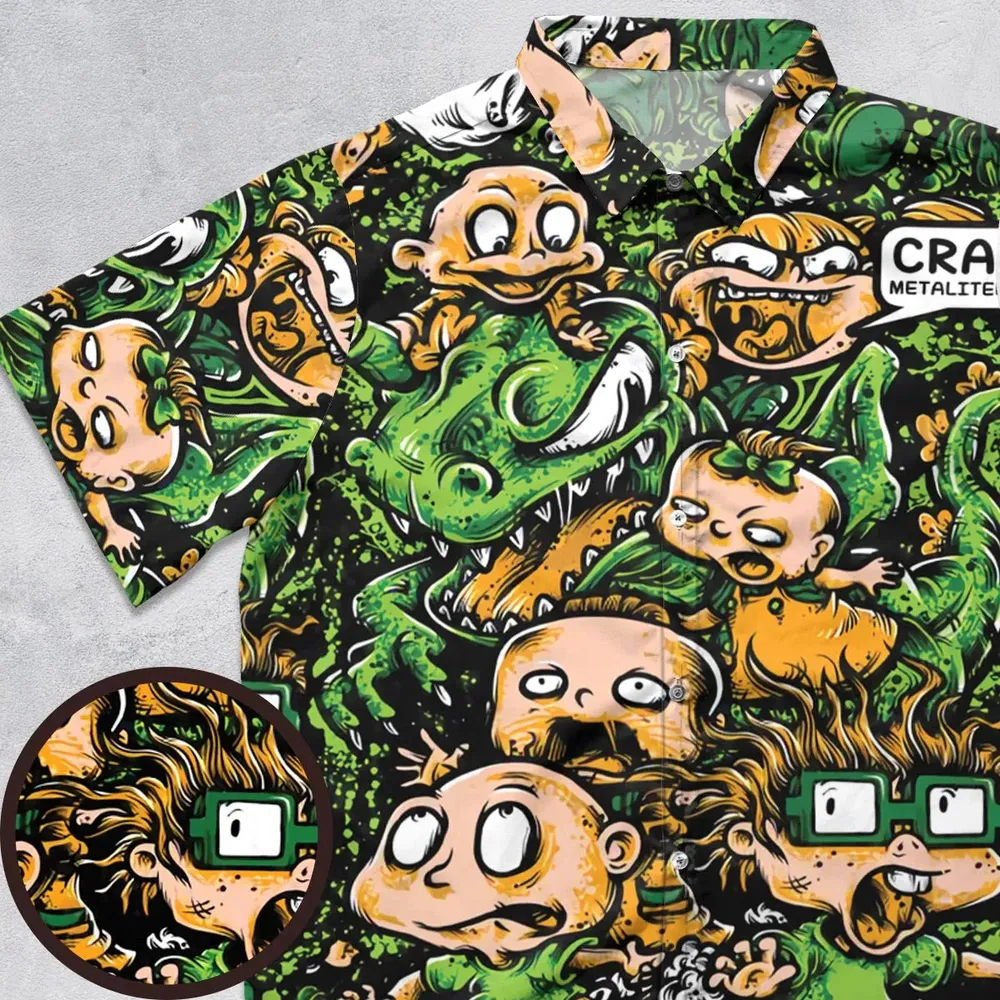 Old Skool Saturday Morning Rugrats Button Down Shirt - 1