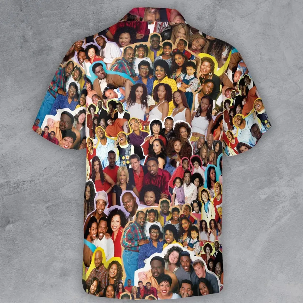 Old Black Sitcom Shows Collage Button Down Shirt - 3