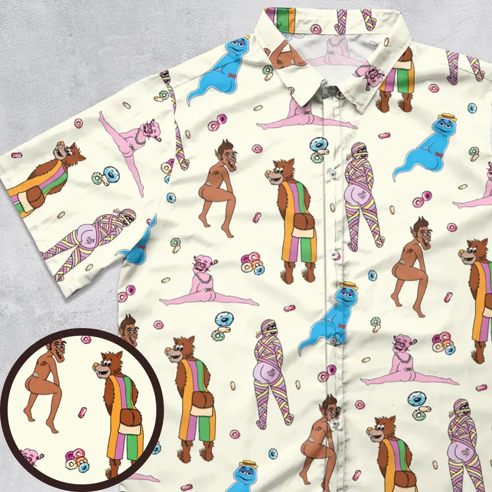 Cereal Monster Breakfast Button Down Shirt - 1