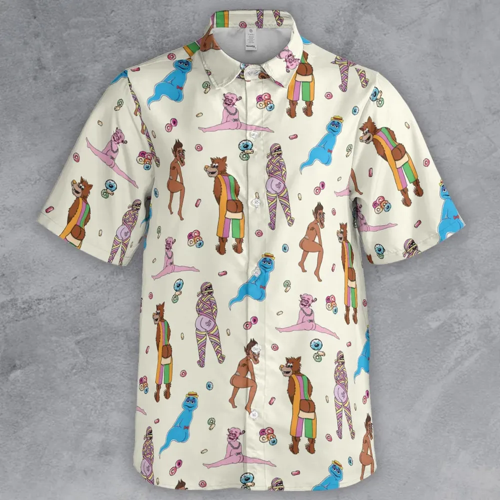Cereal Monster Breakfast Button Down Shirt - 2
