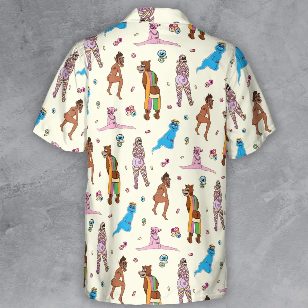 Cereal Monster Breakfast Button Down Shirt - 3