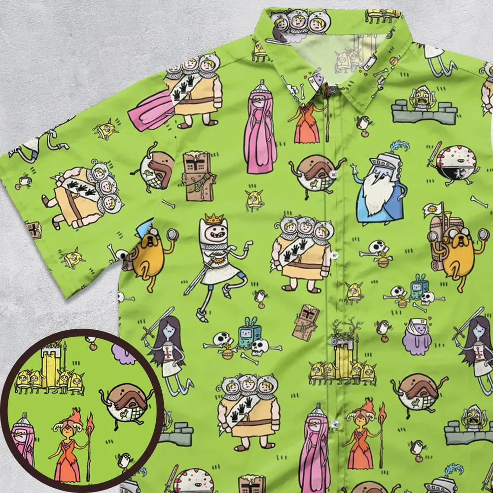 Finn Holy Adventure Adventure Time and Monty Python and the Holy Grail Button Down Shirt - 1
