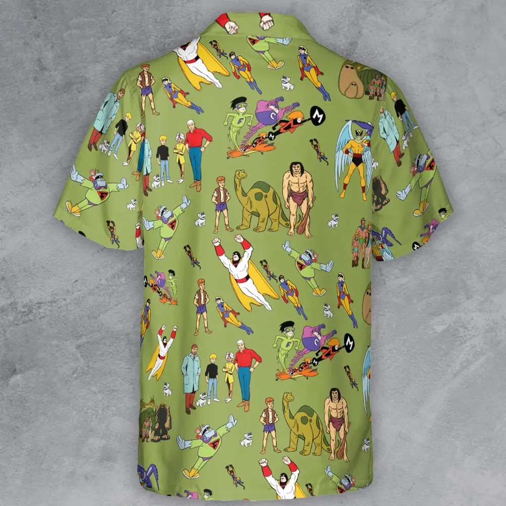 60s Vintage Characters Button Down Shirt - 3
