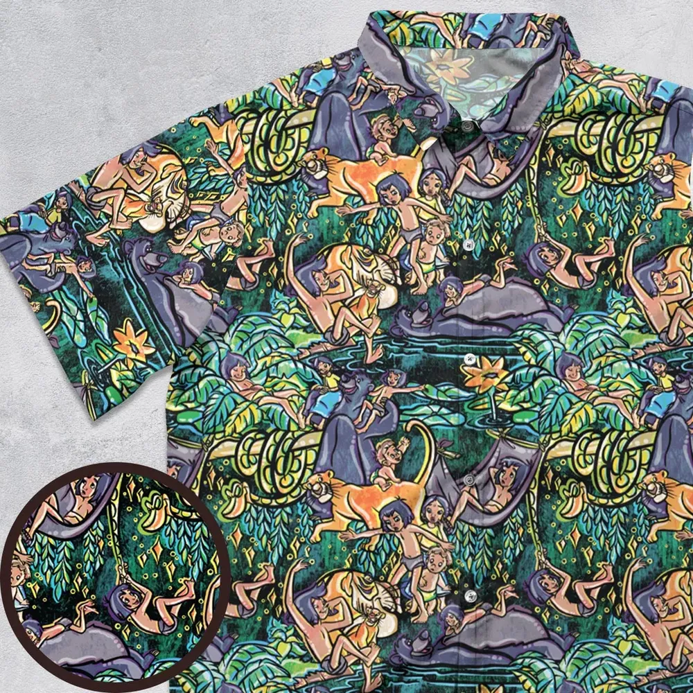 Best Friends Forever Mowgli and Baloo The Jungle Book Button Down Shirt - 1