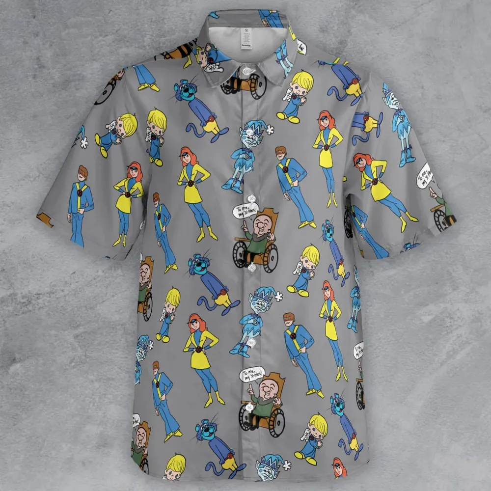 70s Saturday Morning Superhero Cartoon Button Down Shirt - 2