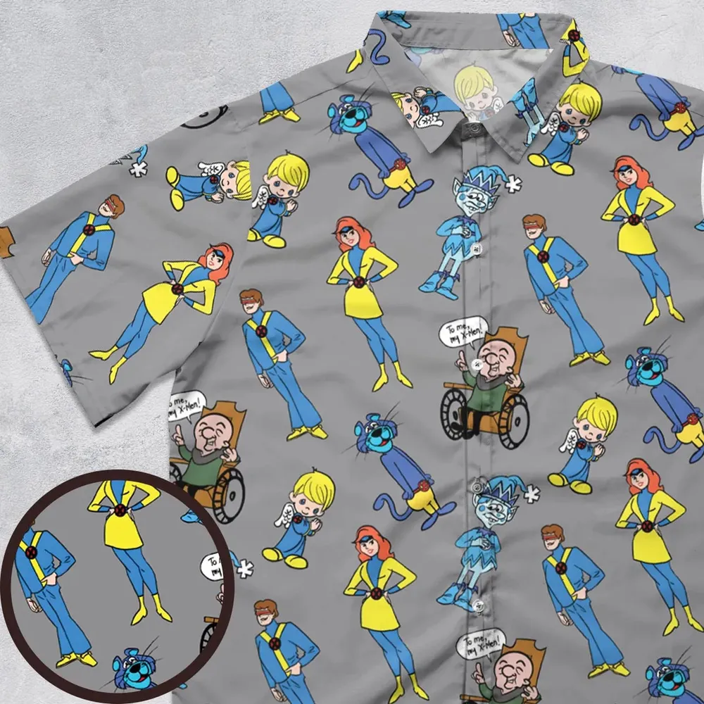 70s Saturday Morning Superhero Cartoon Button Down Shirt - 1