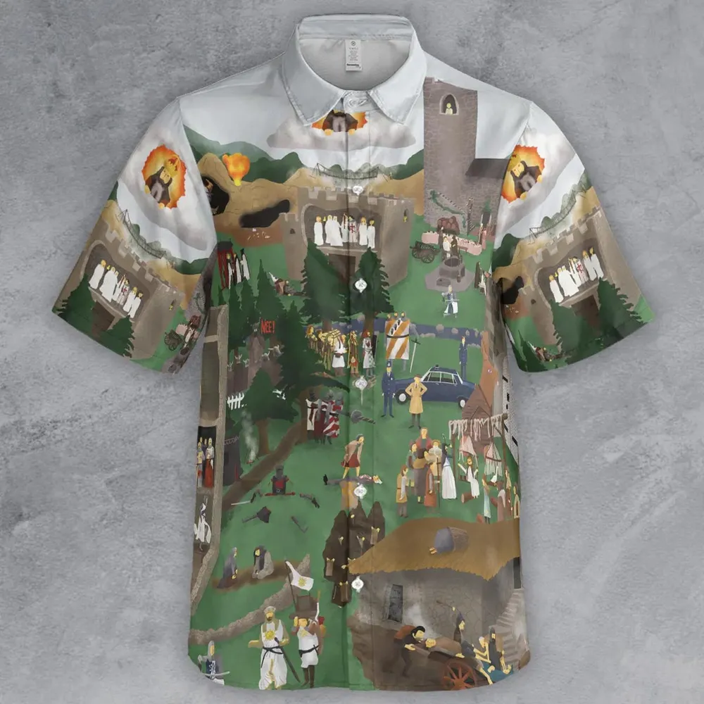 England 932 A.D Monty Python and The Holy Grail Button Down Shirt - 2