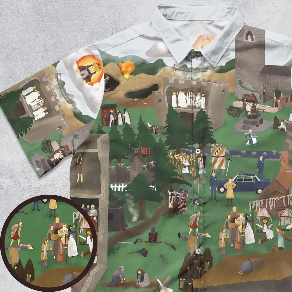 England 932 A.D Monty Python and The Holy Grail Button Down Shirt - 1