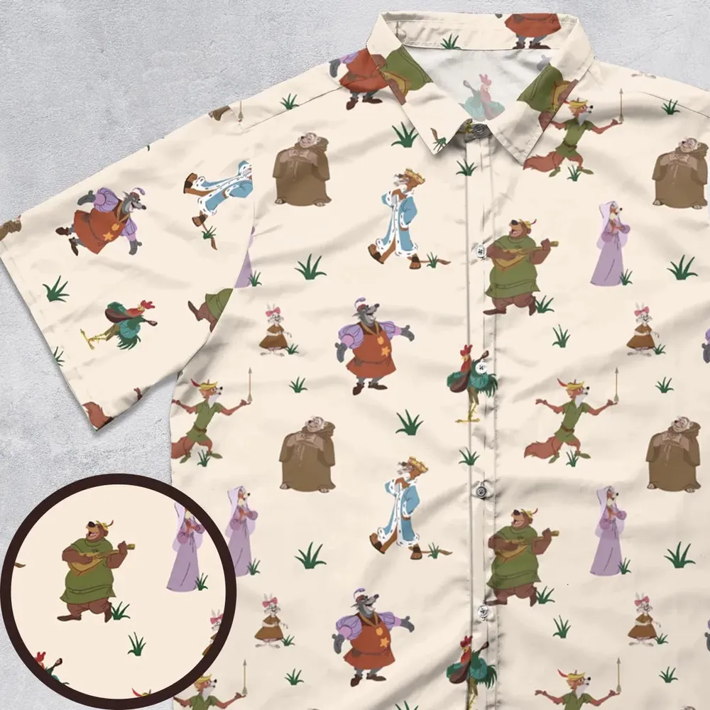 Oo-de-lally Robin Hood Characters Button Down Shirt - 1