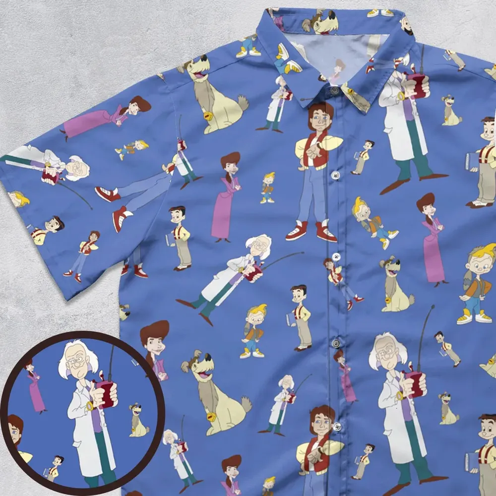 B2tf Cartoon Characters Seamless Button Down Shirt - 1