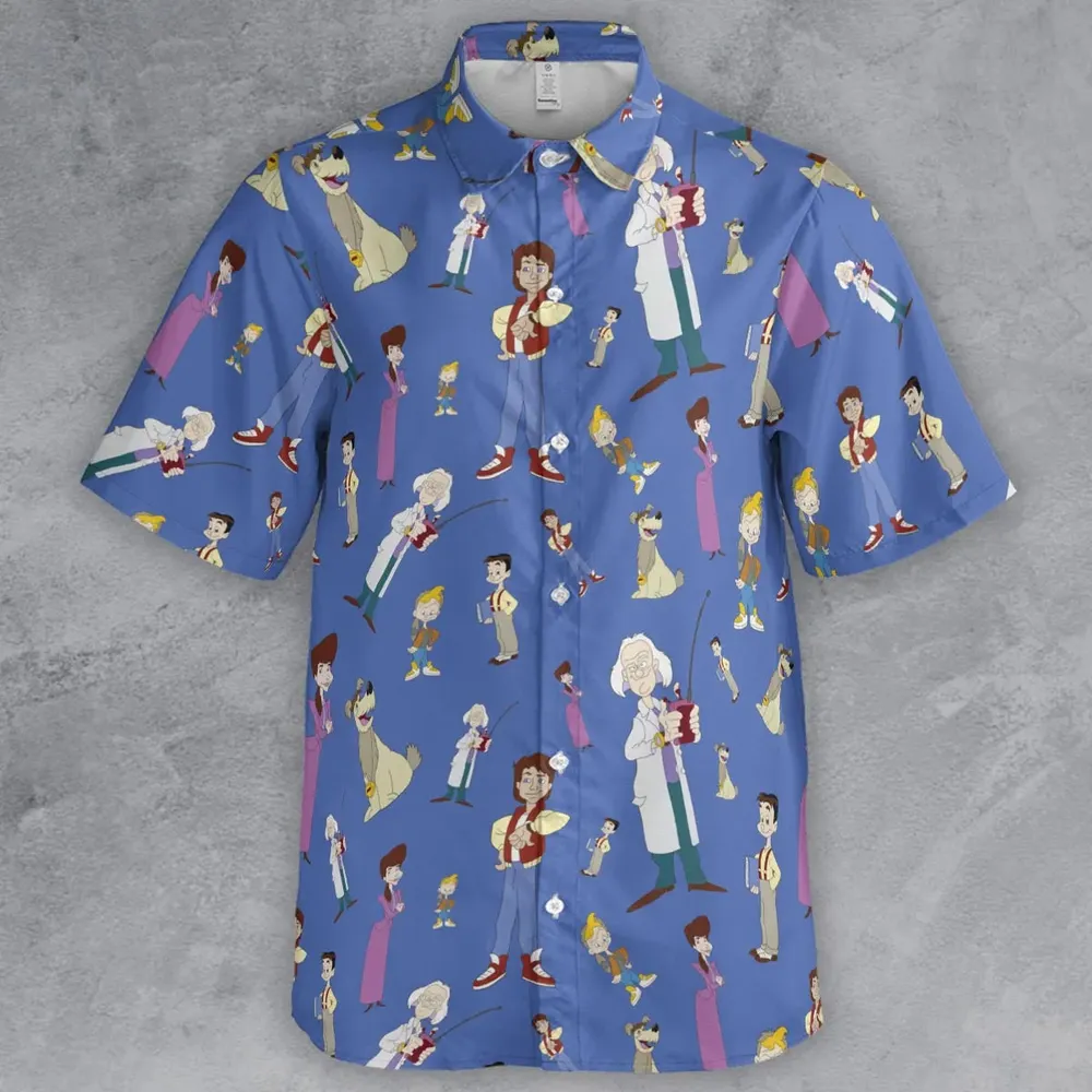 B2tf Cartoon Characters Seamless Button Down Shirt - 2