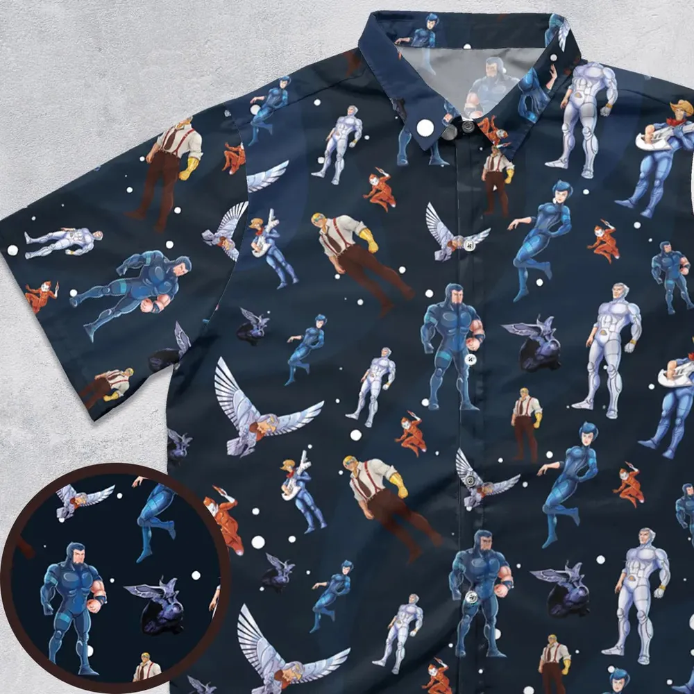 Silverhawks Cartoon Characters Button Down Shirt - 1