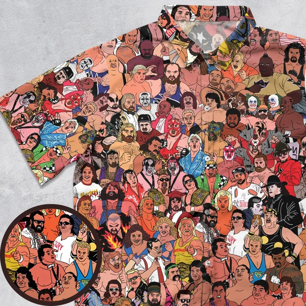 90s Professional Wrestlers Button Down Shirt - 1