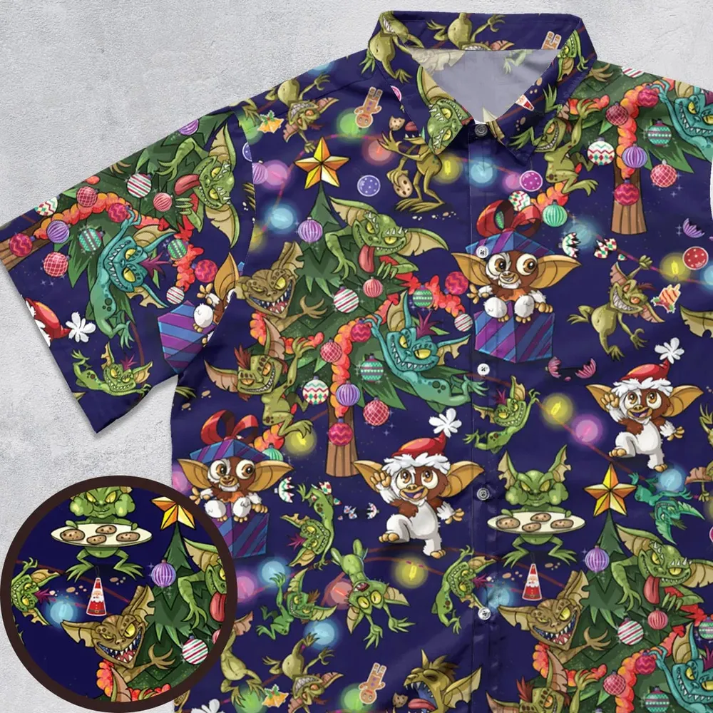 Christmas Movie Little Monsters Greamlins Button Down Shirt - 1
