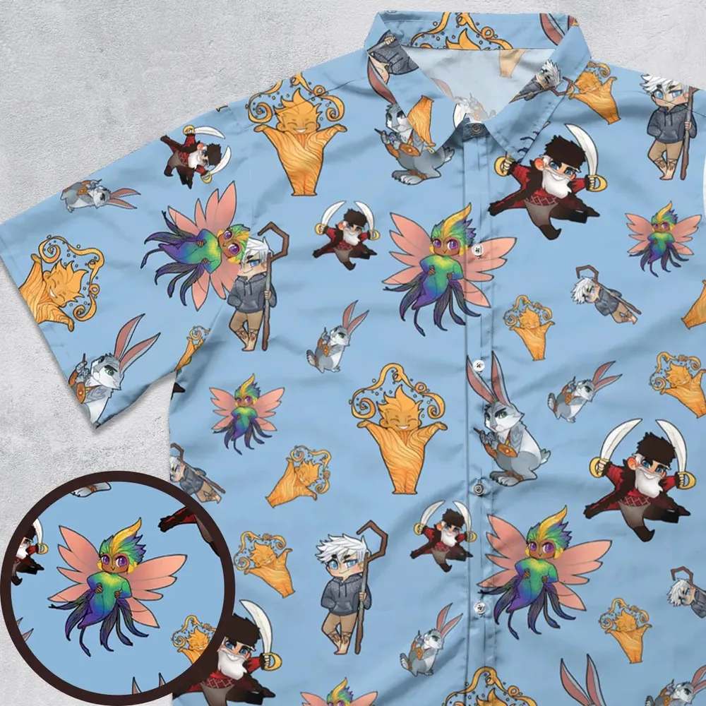 Rise of the Guardians Characters Button Down Shirt - 1