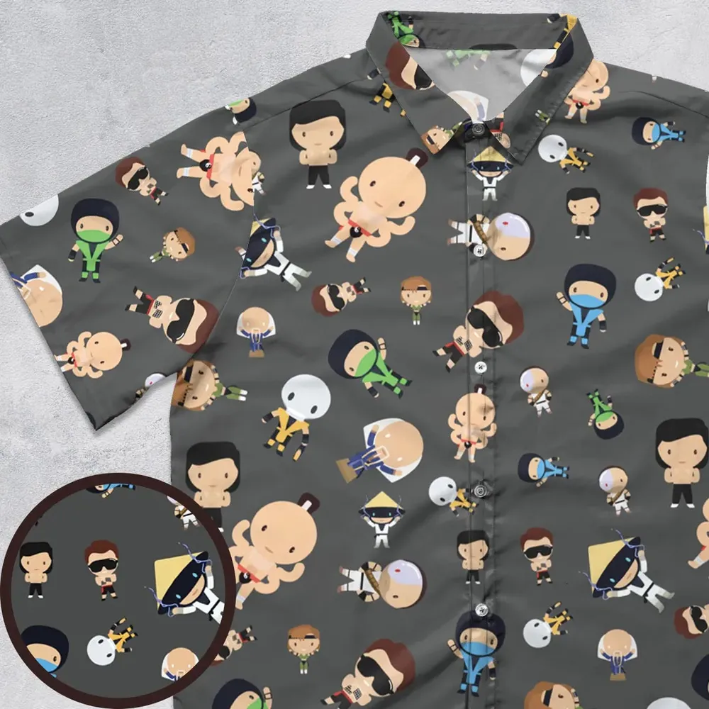 Finish Him Mortal Kombat Button Down Shirt - 1