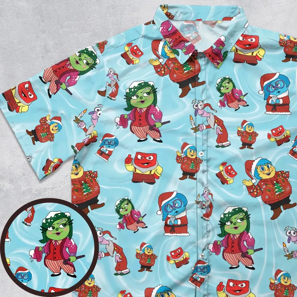 Santa's Emotion Inside Out Button Down Shirt - 1